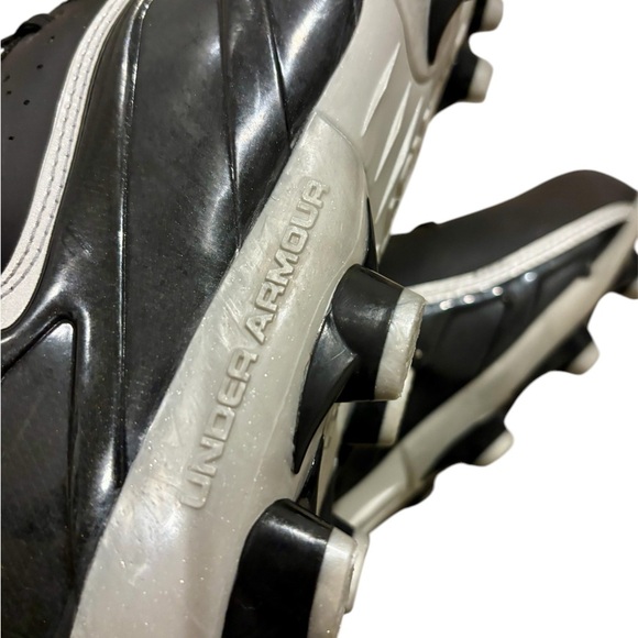 Under Armour Mens 12 Cleats Football Black Neon Green Ankle Lace Up Sports EUC - Picture 9 of 10